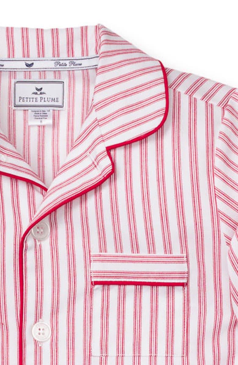 Petite Plume Kids' Red Ticking Two-Piece Pajamas, Alternate, color, Red