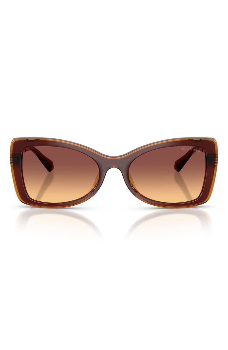 Michael Kors Malaga 53mm Gradient Butterfly Sunglasses, Main, color, Dark Brown / Brown Gradient