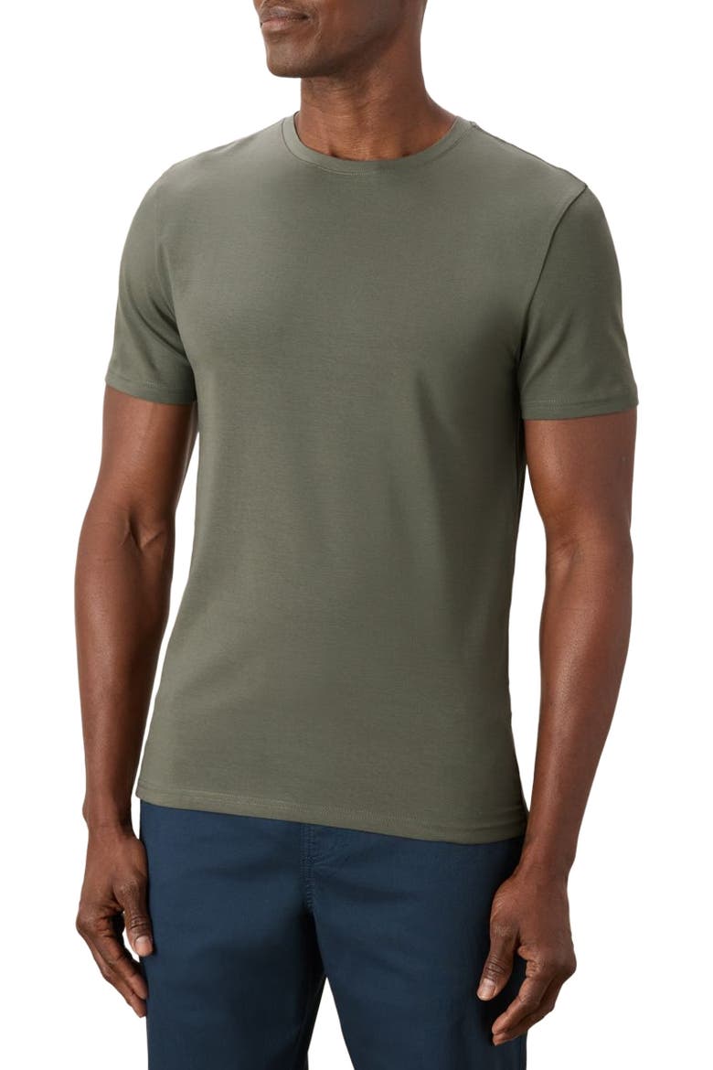 Luxe Essential Slim Fit Crewneck Tee Made With Organic Cotton, Alternate, color, Dusted Green