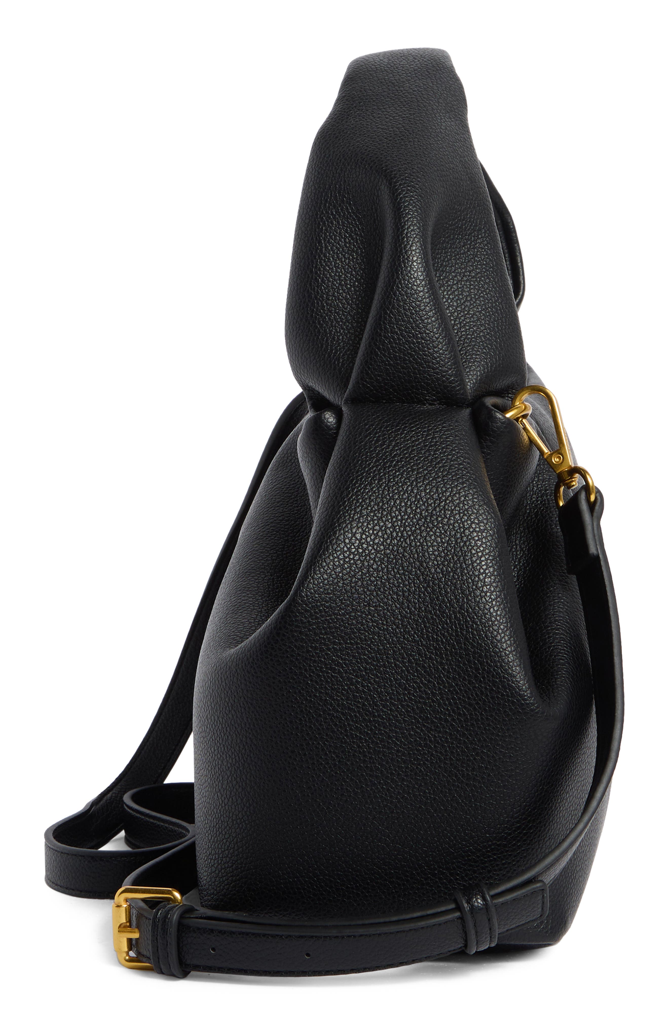 BCBG Pleated Top Handle Bag, Alternate, color, Black