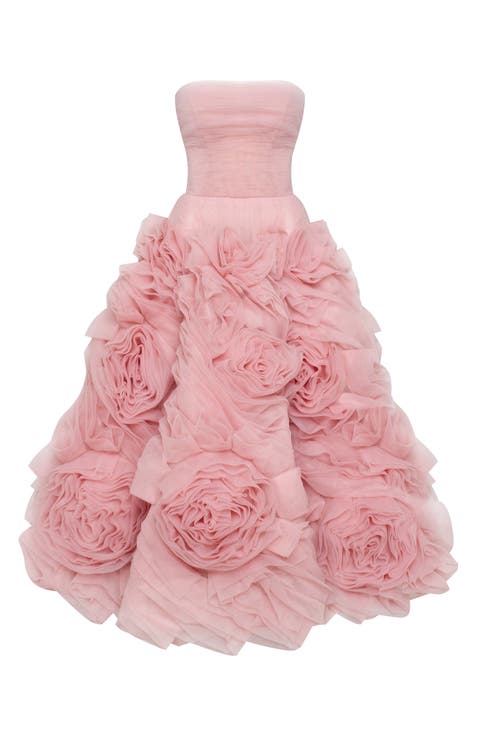 Dramatically Flowered Tulle Dress