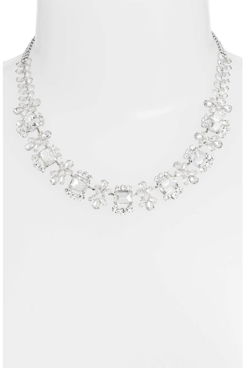 Crystal Frontal Necklace, Alternate, color, CRYSTAL/ SILVER