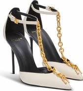 Balmain Sync Leather Stilettos With Pointed Toe