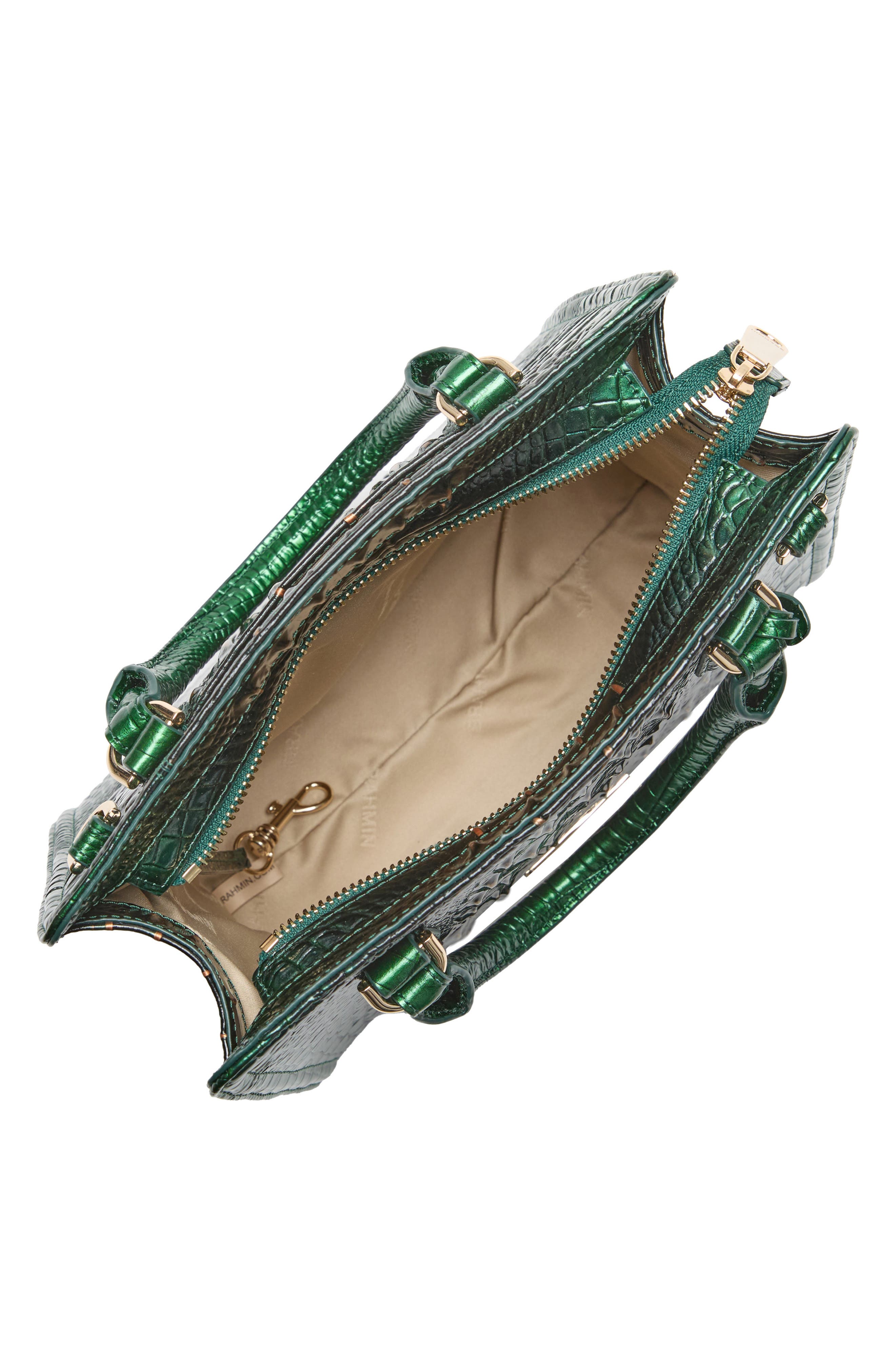 Brahmin Cami Croc Embossed Leather Satchel, Alternate, color, 