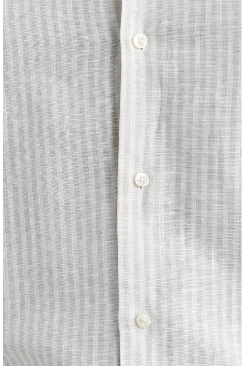 Hank Slim Fit Plaid Linen & Cotton Shirt, Alternate, color, OPEN BEIGE