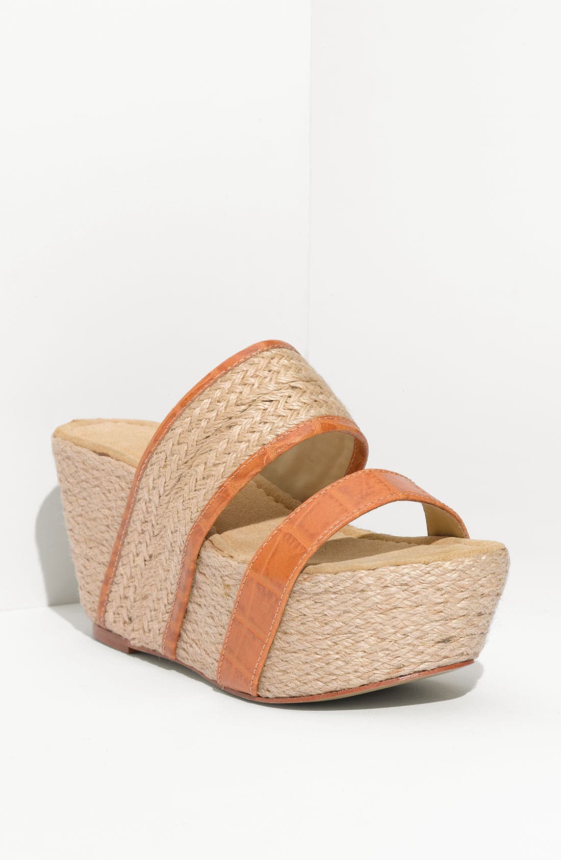 'E-Bounce' Platform Slide, Main, color, NATURAL LEATHER