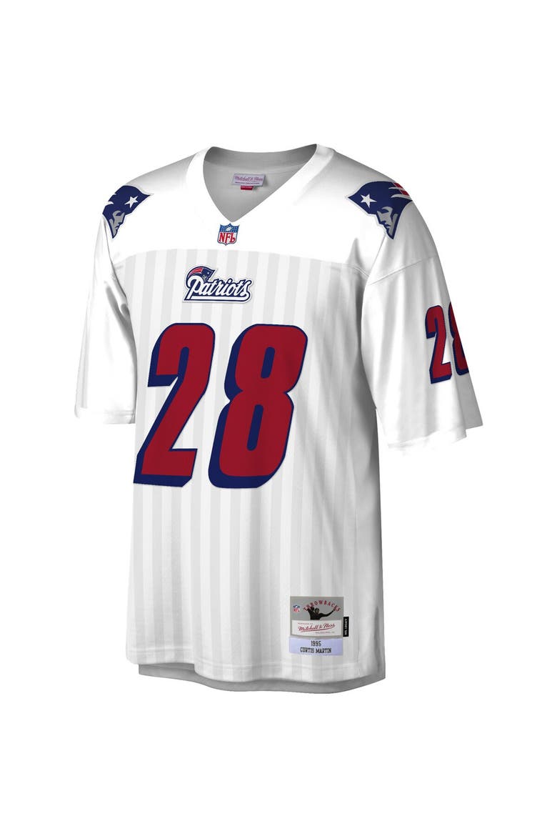 Men's Mitchell & Ness Curtis Martin White New England Patriots Legacy Replica Jersey, Alternate, color, White