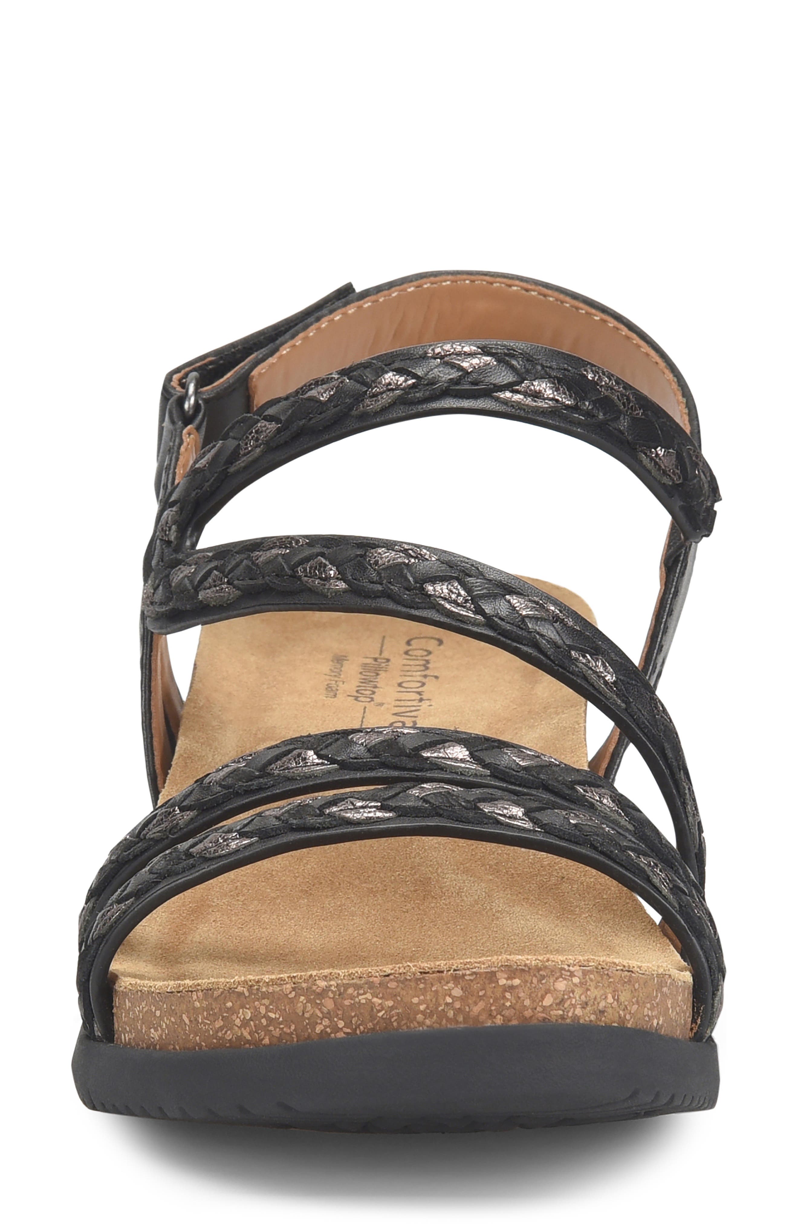 Comfortiva Silvia Wedge Sandal, Alternate, color, Black Multi