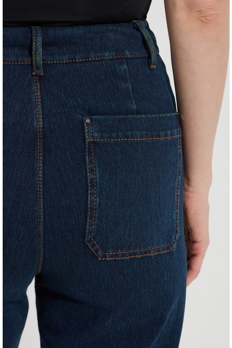 'Lyssentials Erin High Waist Ankle Wide Leg Denim Jeans, Alternate, color, INDIGO