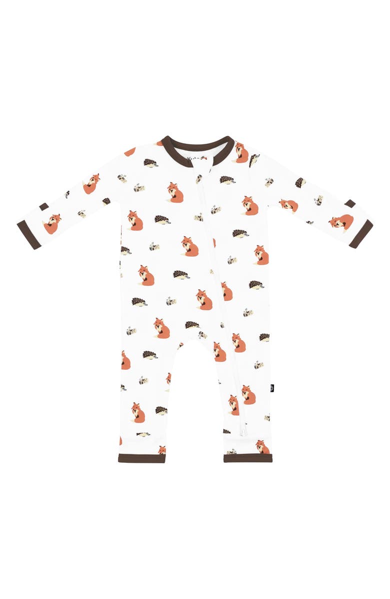 Kyte BABY Sienna Woodland Full Zip Romper, Main, color, Sienna Woodland