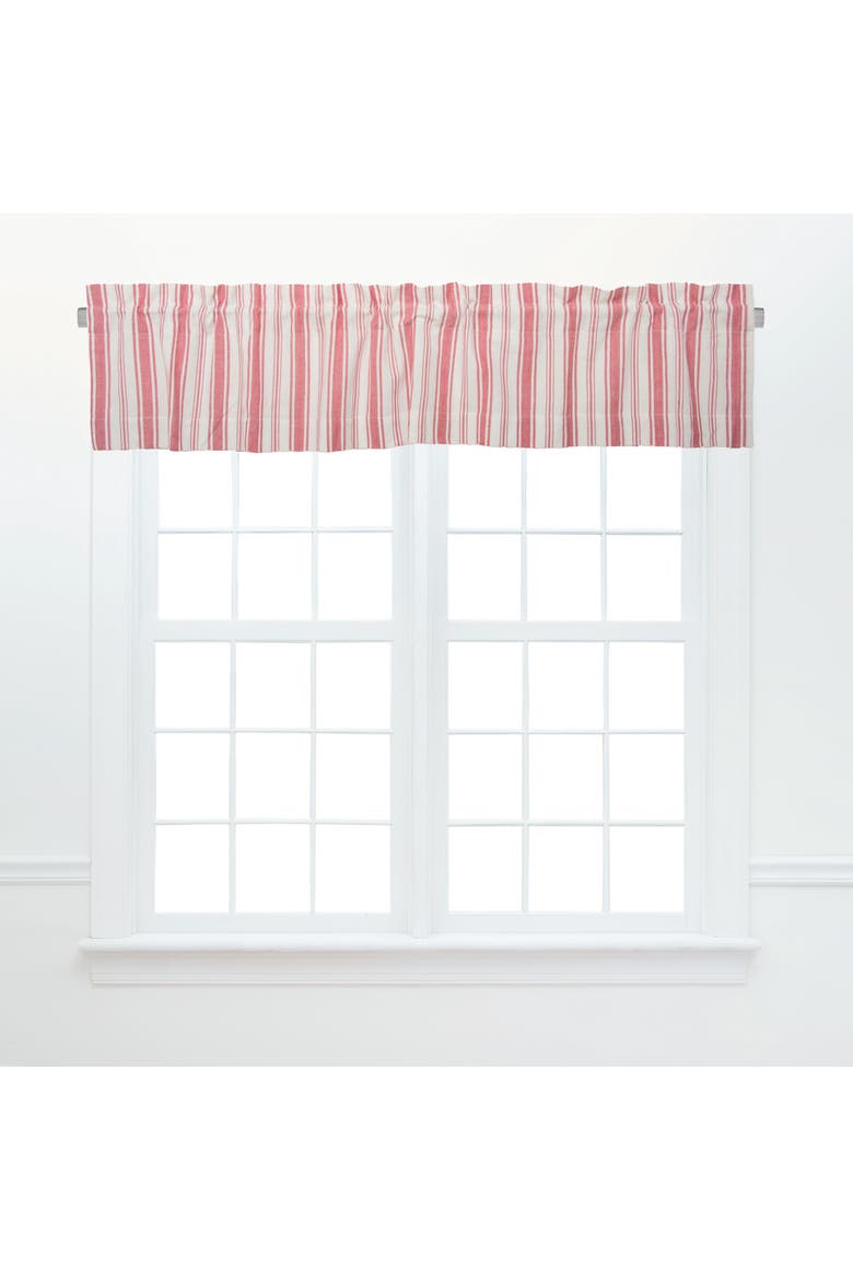 Savannah Stipe Valance, Alternate, color, Red