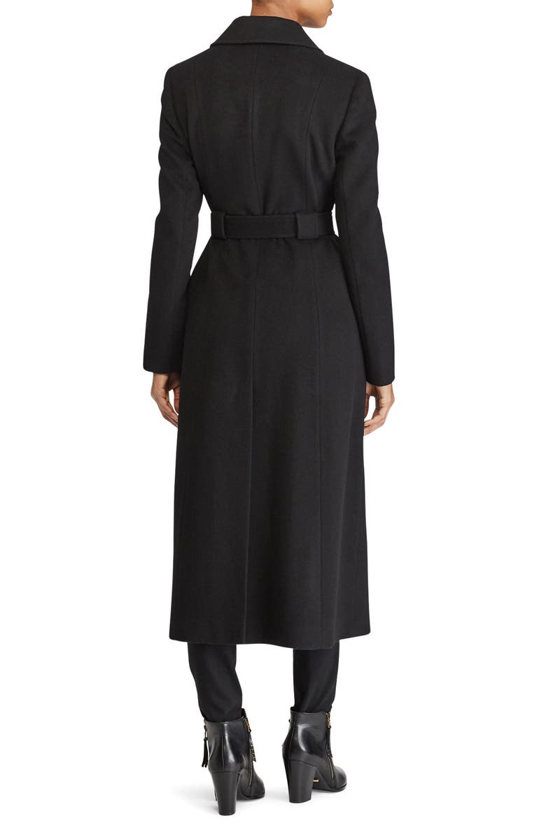 Lauren Ralph Lauren Belted Longline Wool Blend Wrap Coat, Alternate, color,