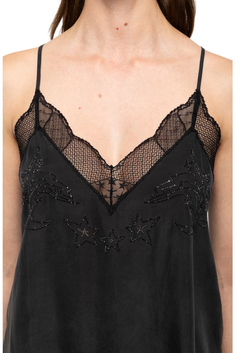 Christy Silk Strass Paisley Camisole, Alternate, color, BLACK