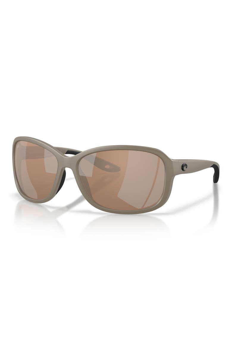 Seadrift 58mm Polarized Square Sunglasses, Alternate, color, SAND / COPPER SILVER 580G