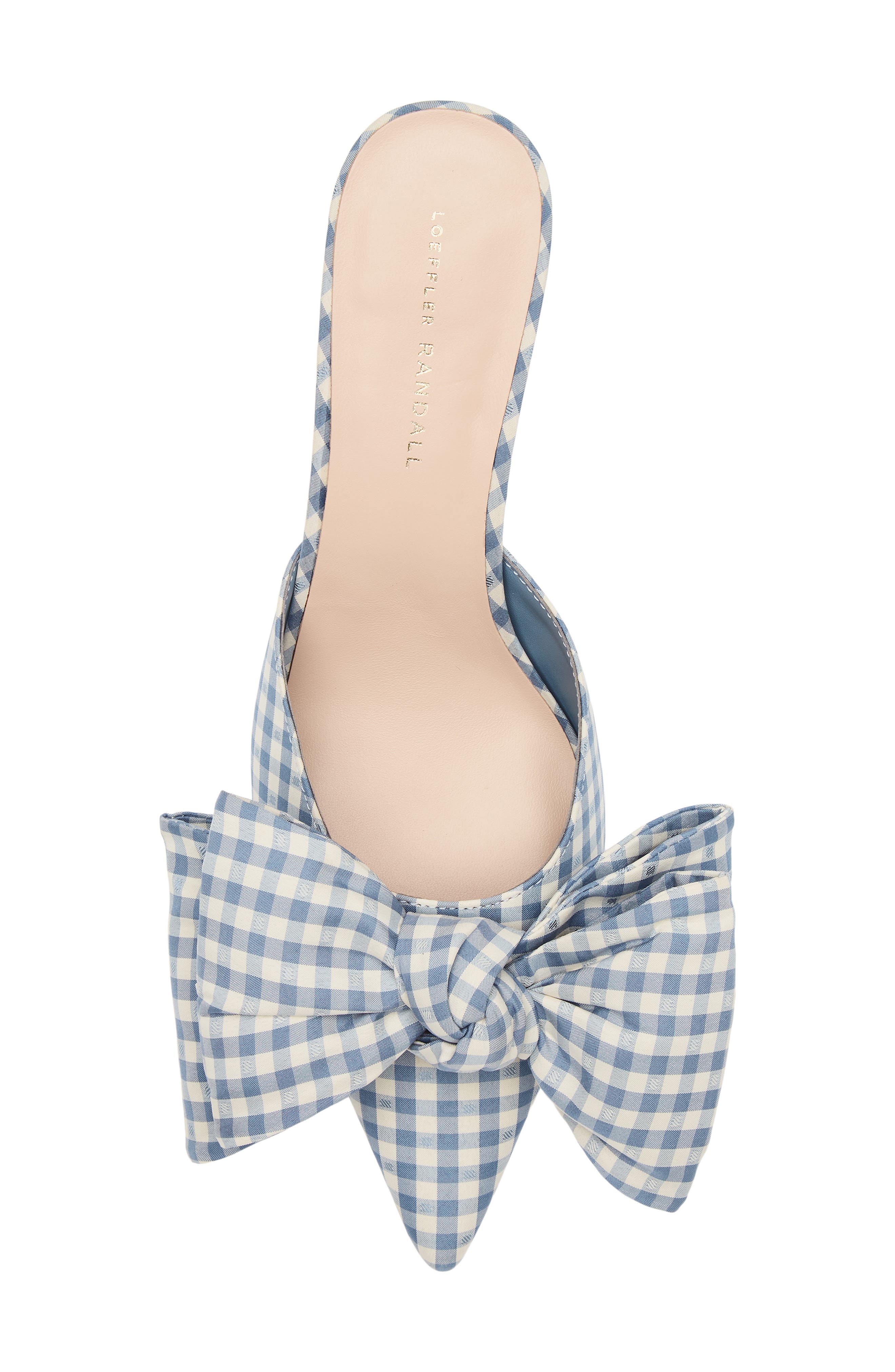 Loeffler Randall Margot Bow Mule, Alternate, color, Blue Gingham