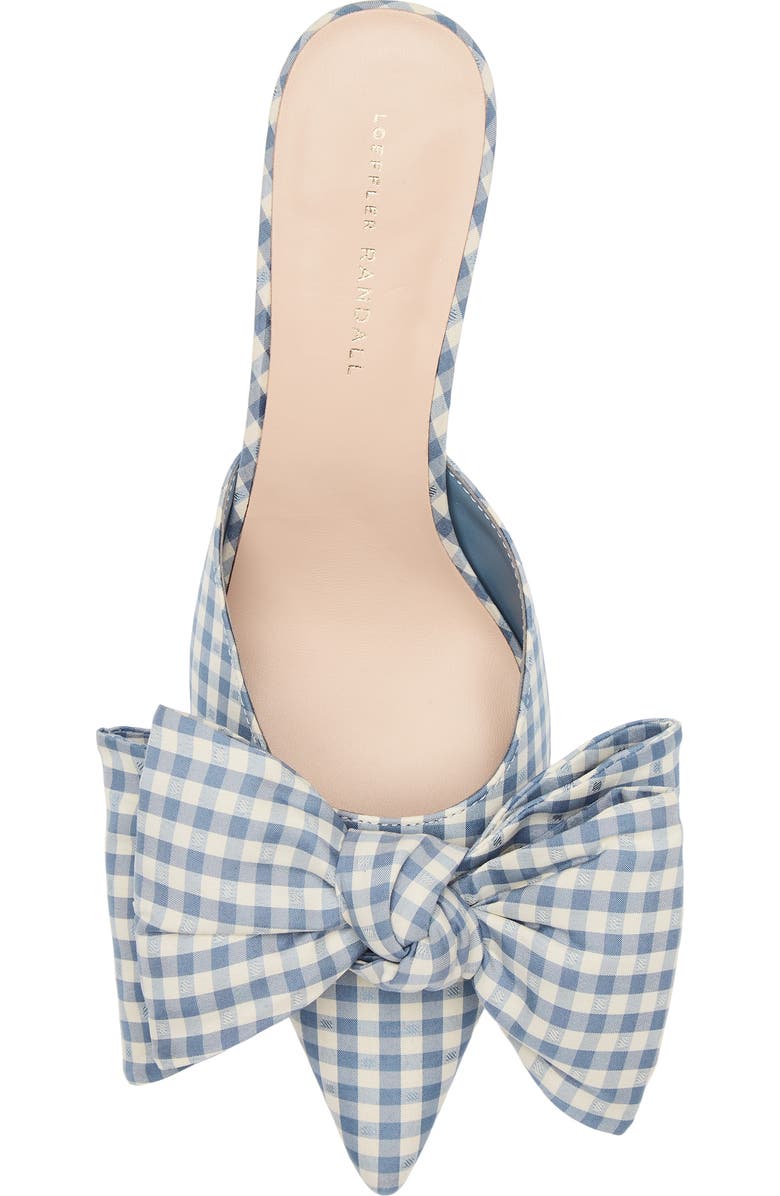 Loeffler Randall Margot Bow Mule, Alternate, color, Blue Gingham