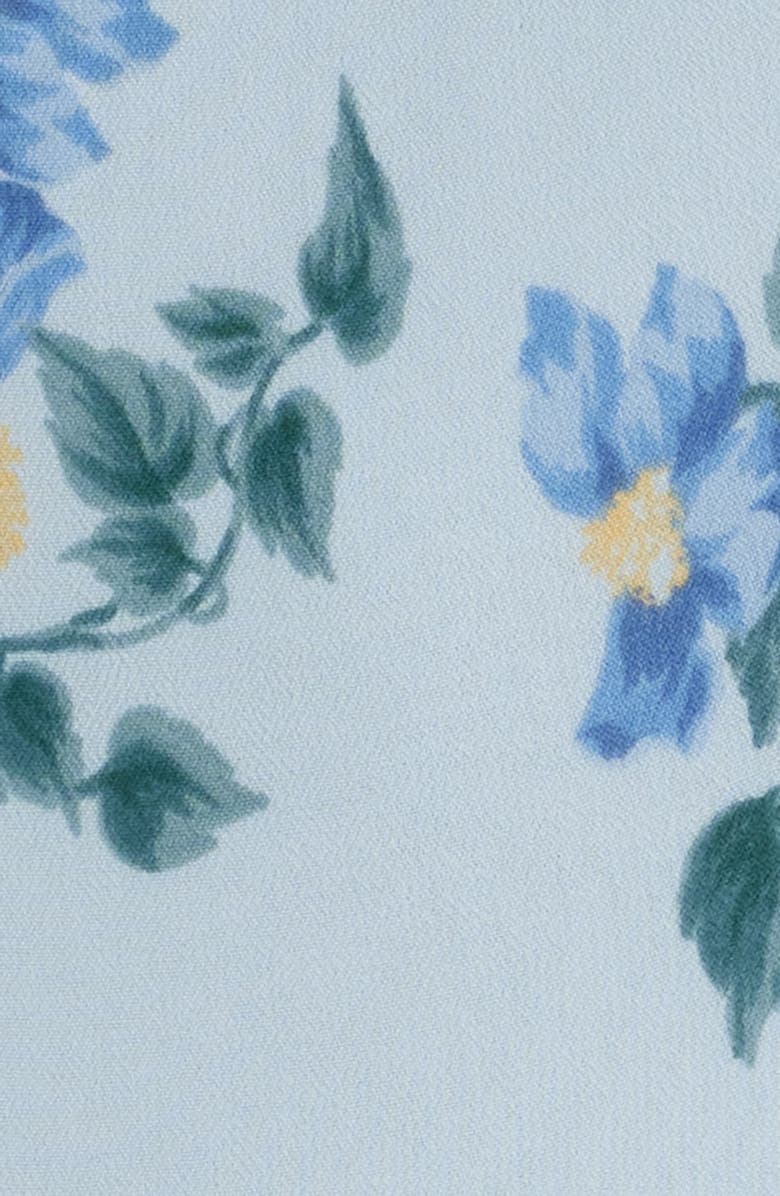 Reformation Lilibet Floral Ruffle Trim Midi Dress, Alternate, color, Fresh Air