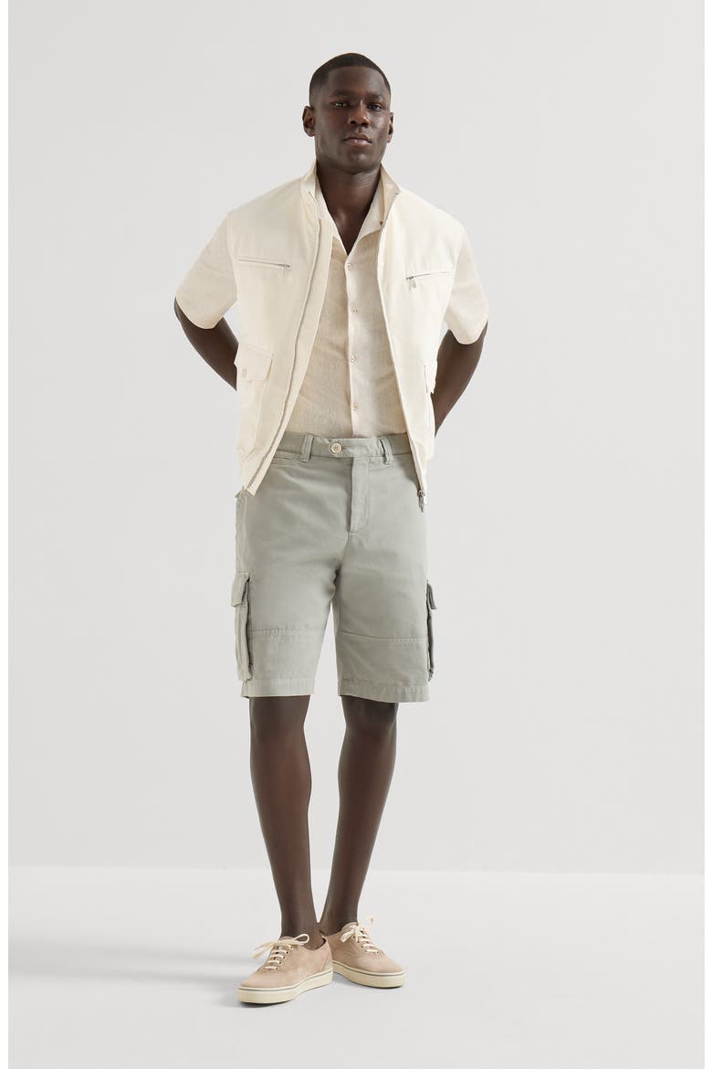 Gabardine Bermuda shorts, Alternate, color, Khaki