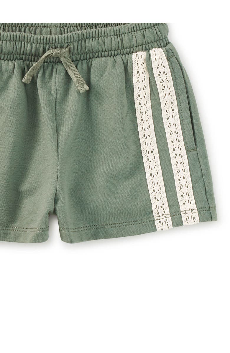 Tea Collection Crochet Sporty Shorts, Alternate, color, Dried Rosemary