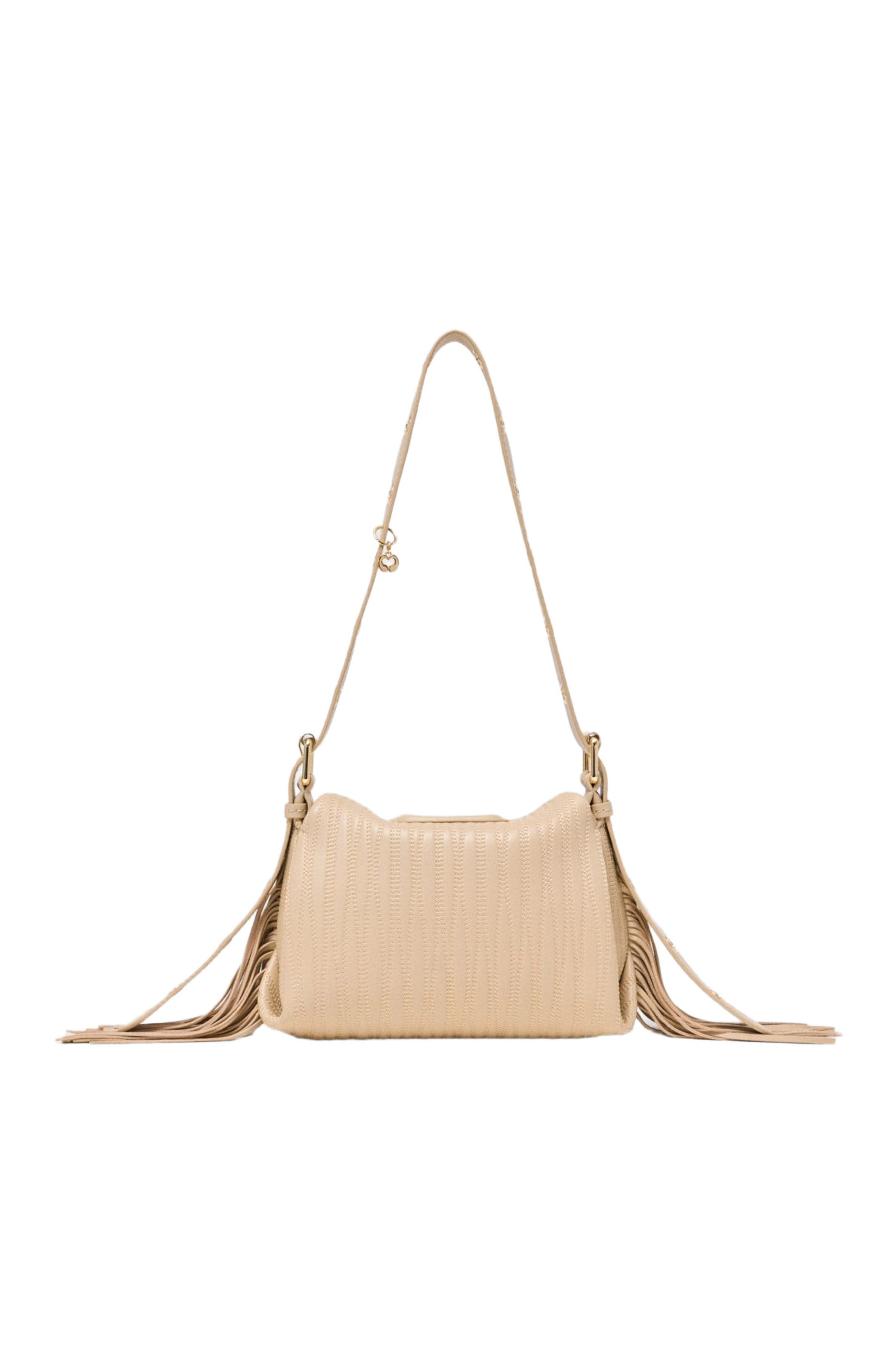 Stitched leather mini Miss M bag, Alternate, color, Cream