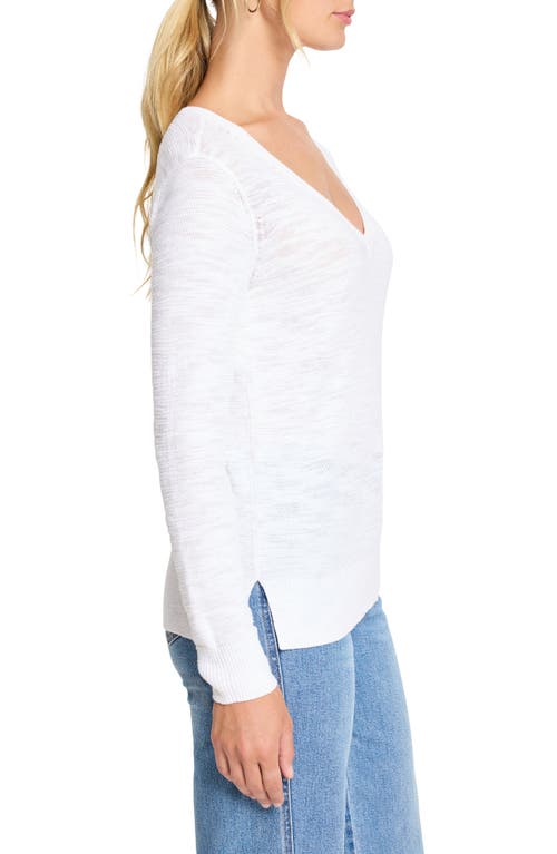 Nic + Zoe Nic+zoe Breezy Textures Cotton Blend Sweater In Paper White
