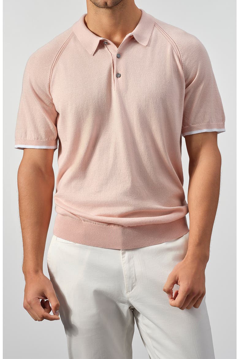 Cotton Knit Polo Sweater, Main, color, PINK