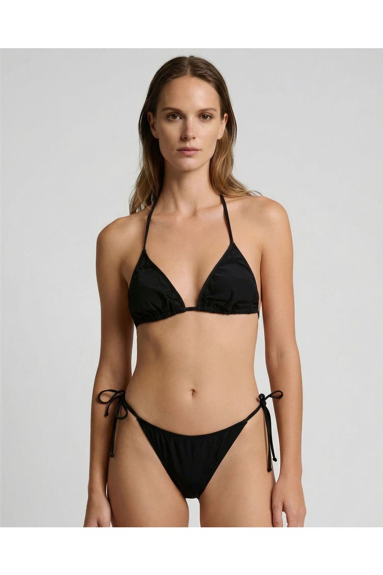 Solid Womens Bikini Top, Main, color, Black