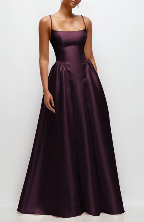 Sleeveless Satin Gown