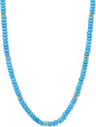 Anzie Boheme Smooth Rondelle Sleeping Beauty Turquoise Necklace