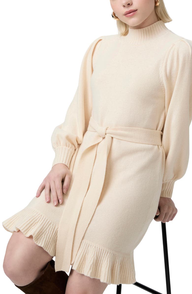 PAIGE Julita Long Sleeve Sweater Dress, Alternate, color, Latte Foam