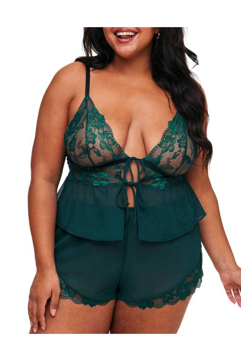 Tammy Camisole & Shorts Set Lingerie, Main, color, green