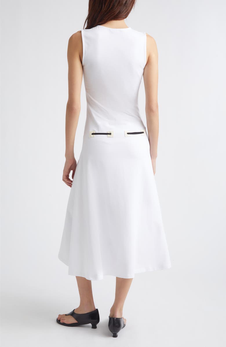 Paloma Wool Suni Drawstring Organic Cotton Knit Midi Dress, Alternate, color, 000 - White
