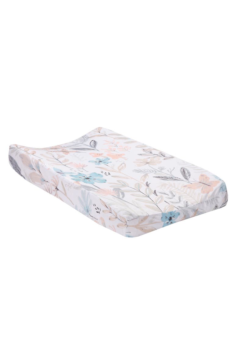 Baby Blooms Watercolor Floral Changing Pad Cover, Main, color, Floral