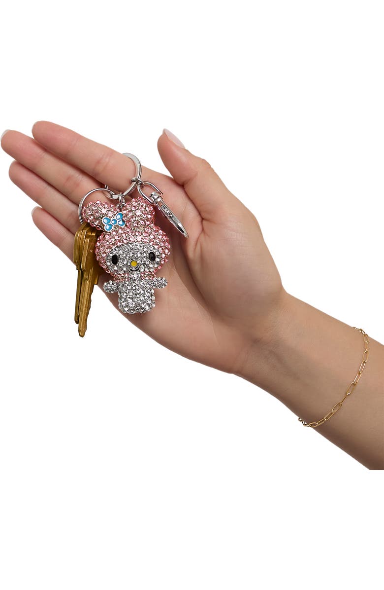 Hello Kitty Sanrio My Melody Pink Crystal Bag Charm Keychain, Alternate, color, Pink/Silver