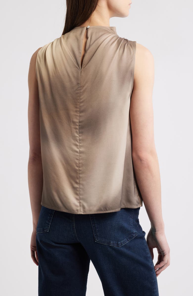rag & bone Julie Mock Neck Sleeveless Satin Top, Alternate, color, Brown Multi