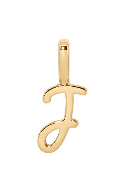 Script Initial Charm Gold Vermeil