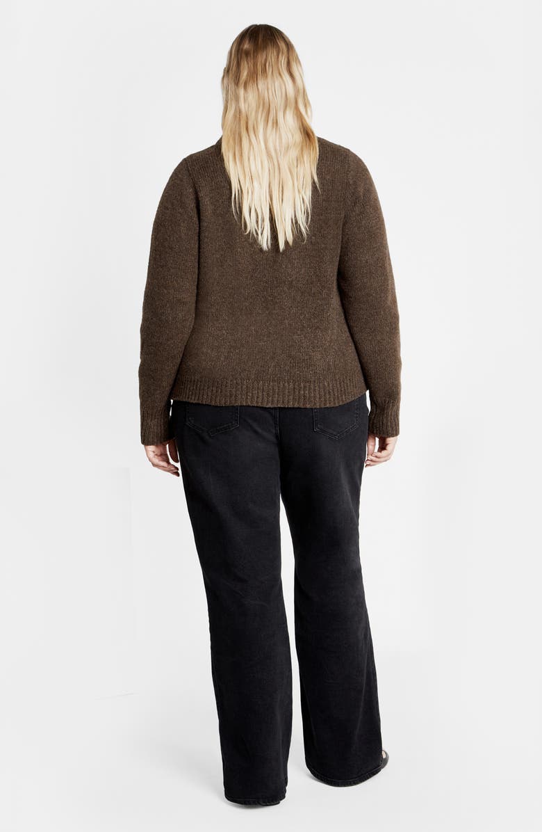 City Chic Salem Cutout Sweater, Alternate, color, Chocolate