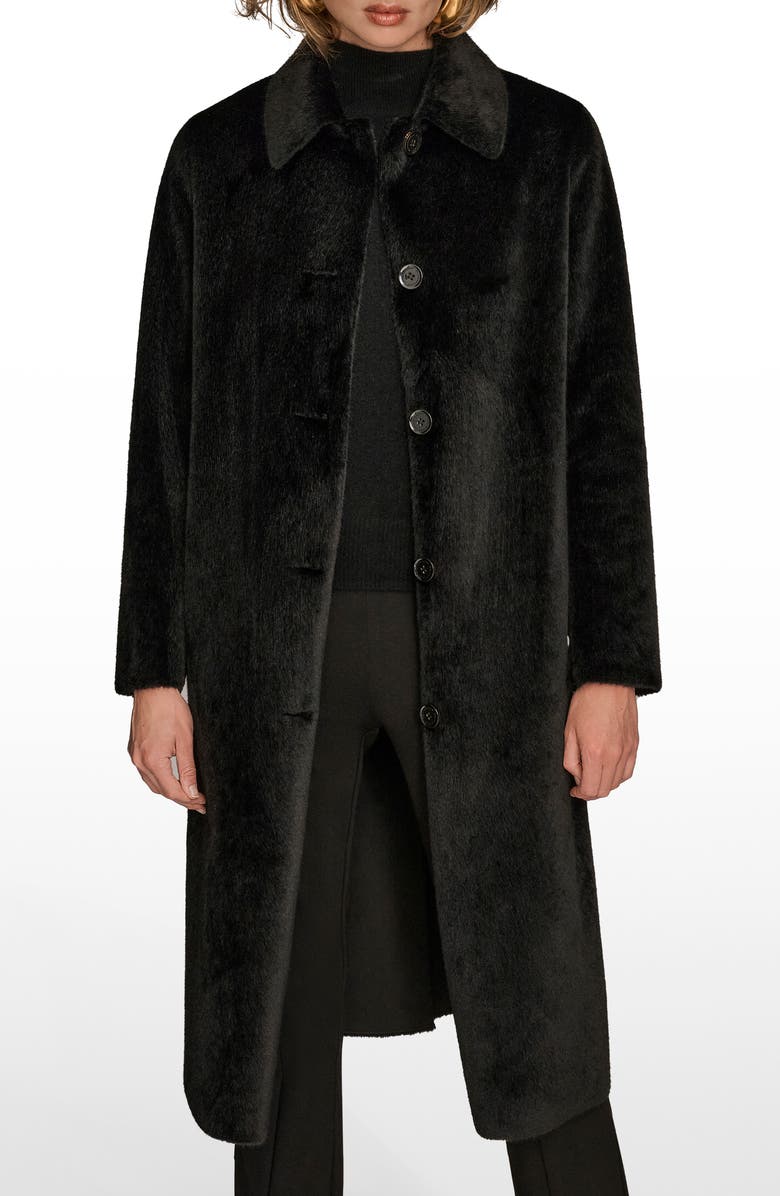 Donna Karan New York Faux Fur Coat, Main, color, Black