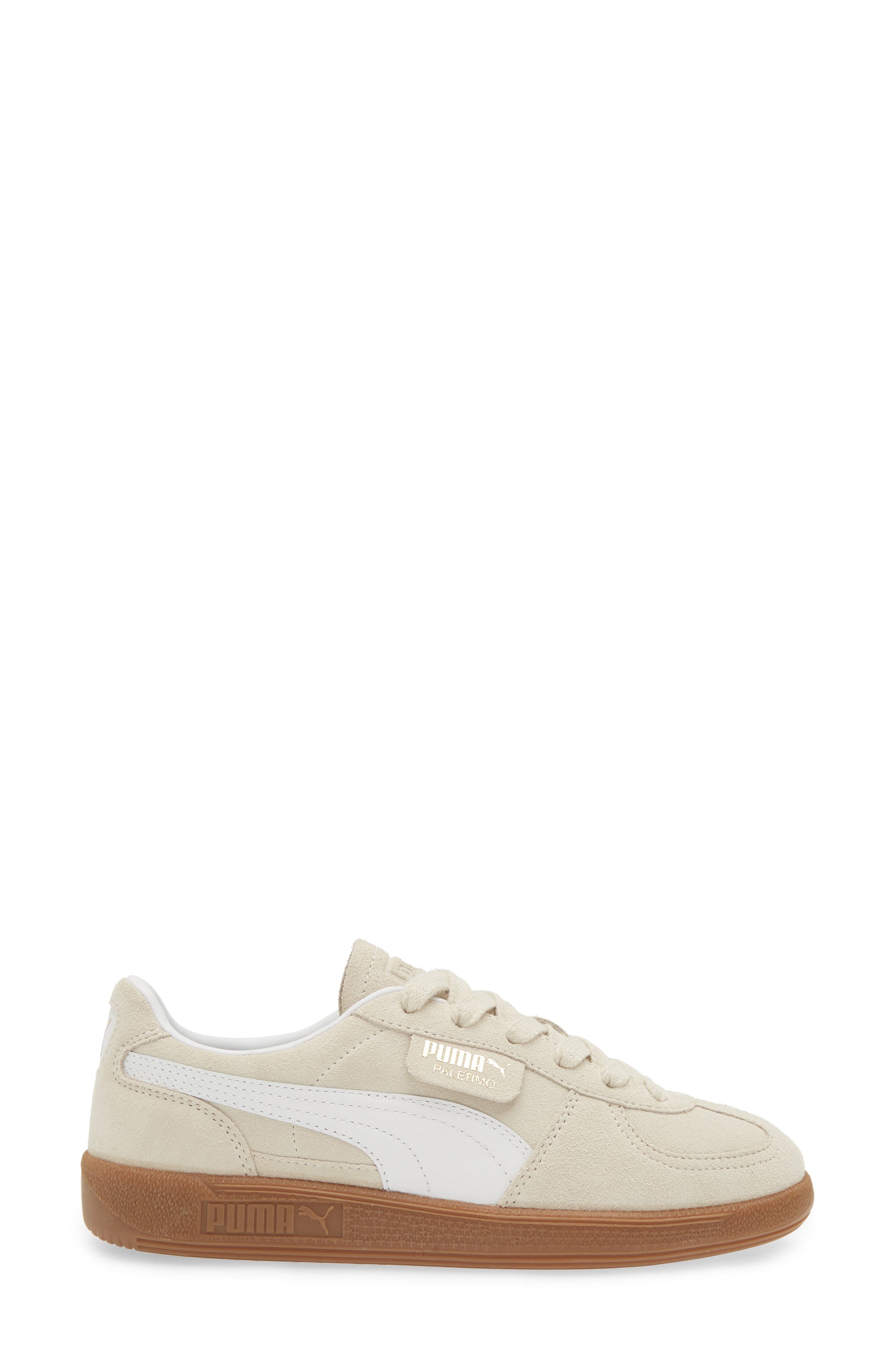 PUMA Palermo Leather Sneaker, Alternate, color, Alpine Snow-Puma White