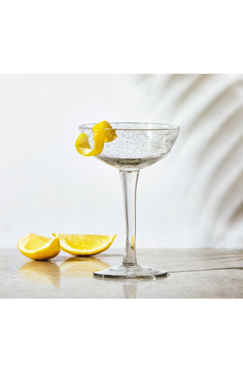 tag Bubble Glass Coupe Wine Glasses - Clear Drinkware, 7oz Capacity, Hand Wash Only, Alternate, color, Clear