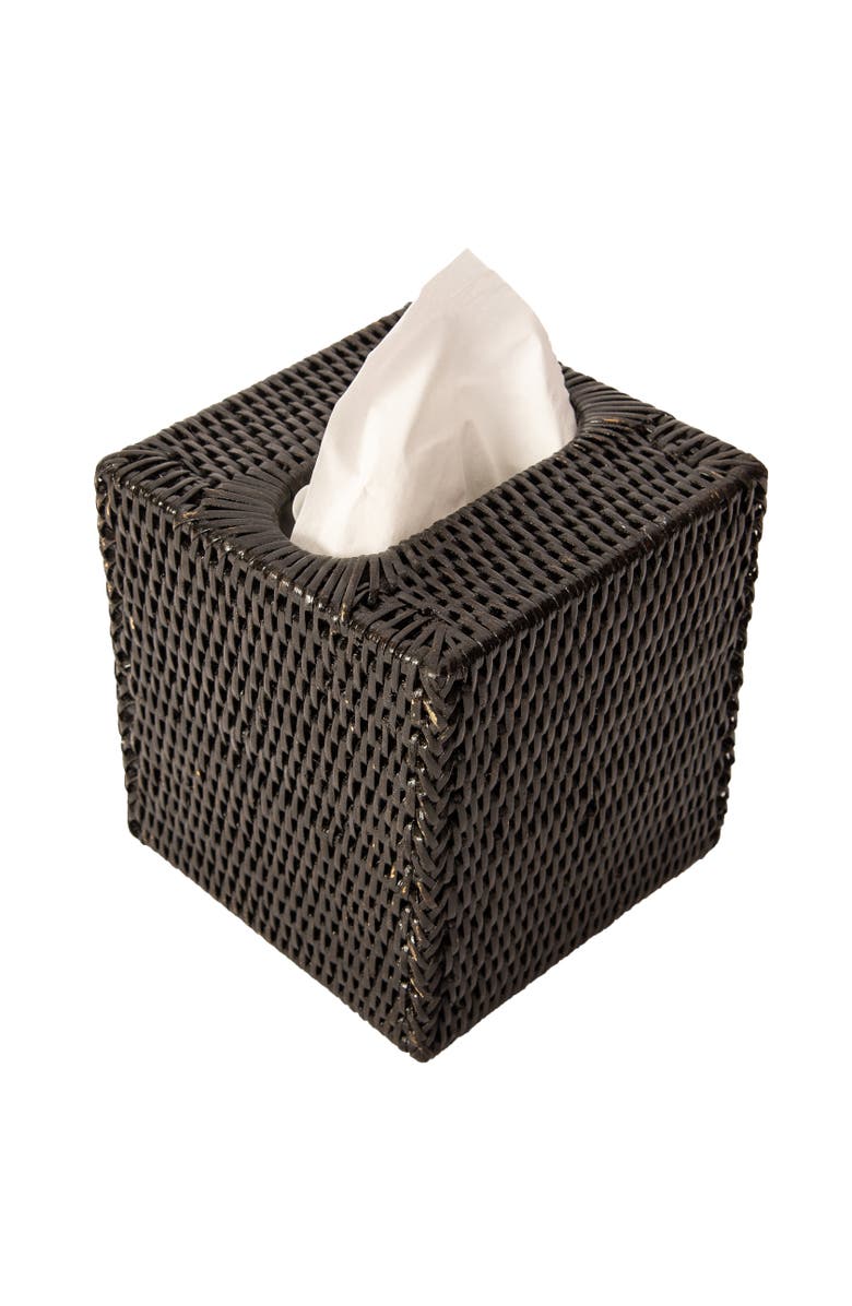 Artifacts Trading Company<sup>™</sup> Artifacts Rattan Column Tissue Box Cover, Main, color, Tudor Black
