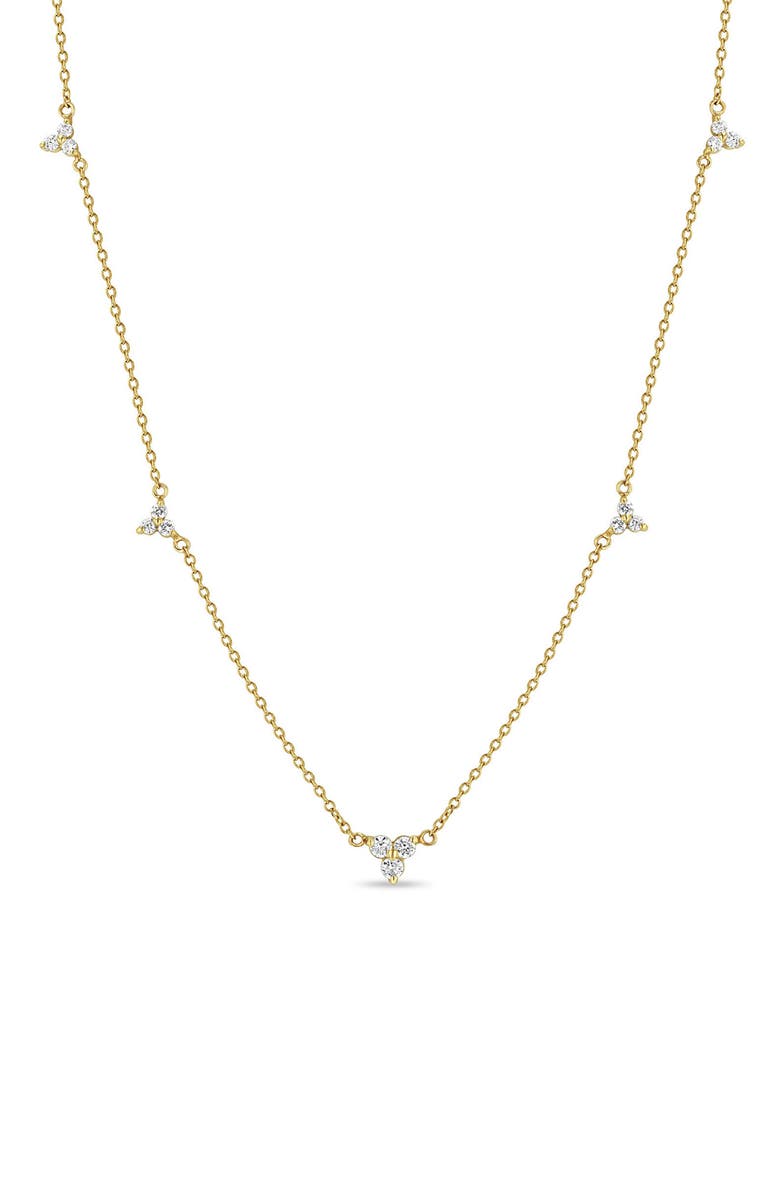 Zoë Chicco Stacked Diamond Station Necklace, Main, color,
