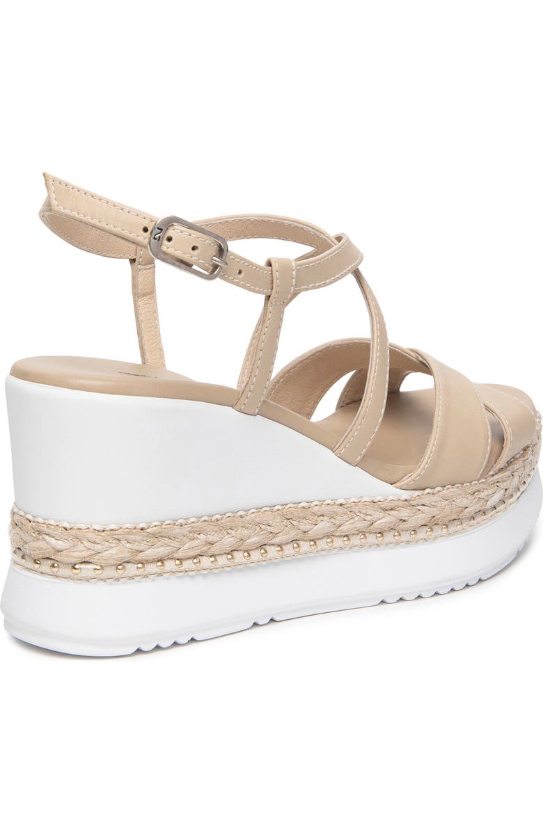 NeroGiardini Ankle Strap Platform Wedge Sandal, Alternate, color, Beige / Khaki