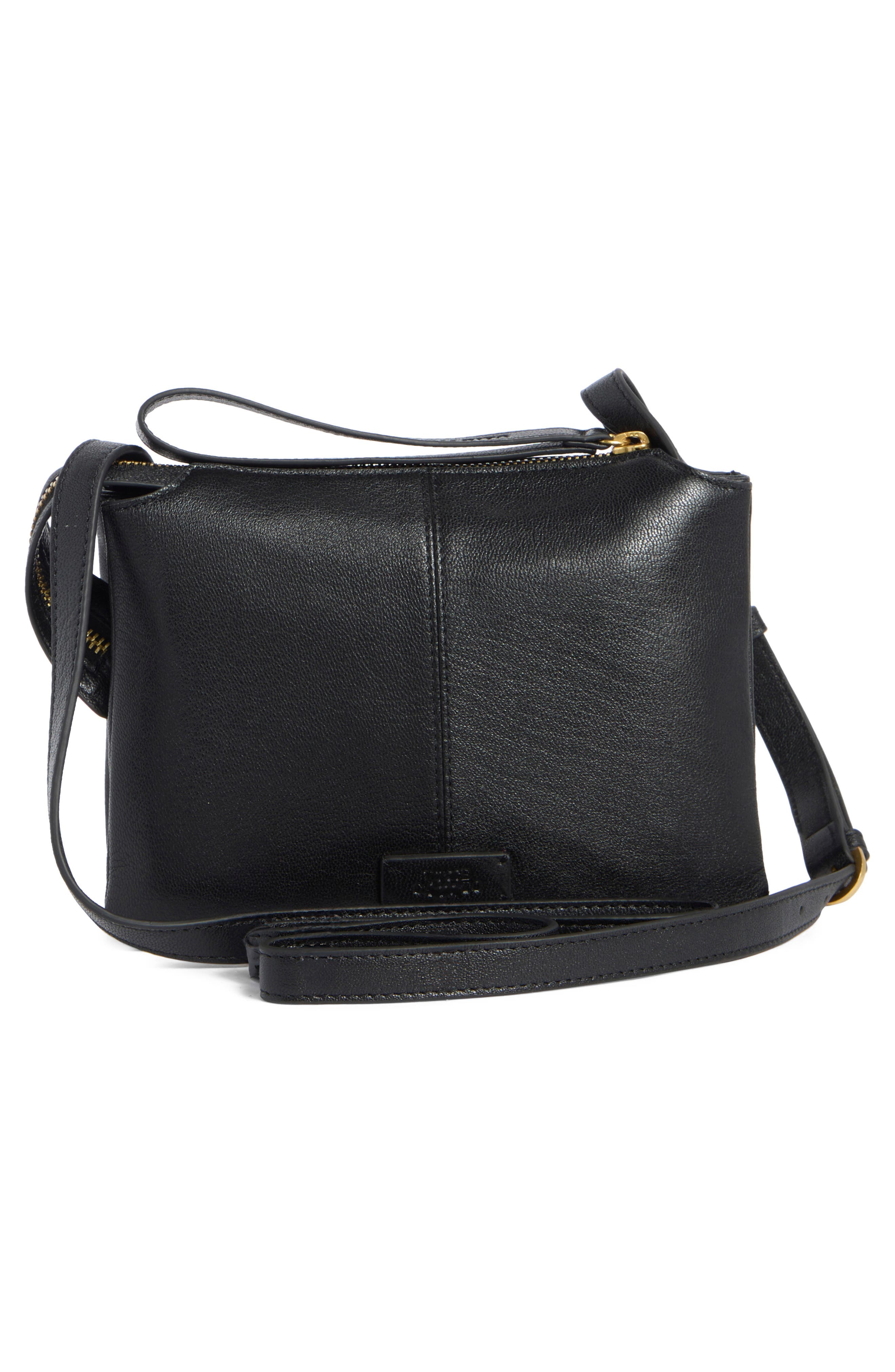 Vince Camuto Laney Leather Crossbody Bag, Alternate, color, Black