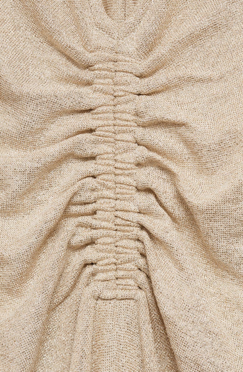 MANGO Metallic Ruched Maxi Dress, Alternate, color,