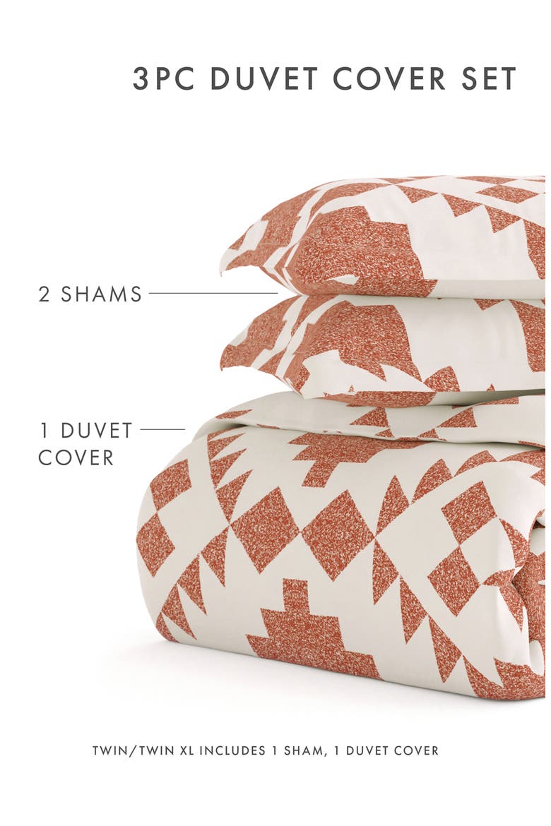 Premium Ultra Soft Adobe Diamond 3-Piece Reversible Duvet Cover Set, Alternate, color, CLAY