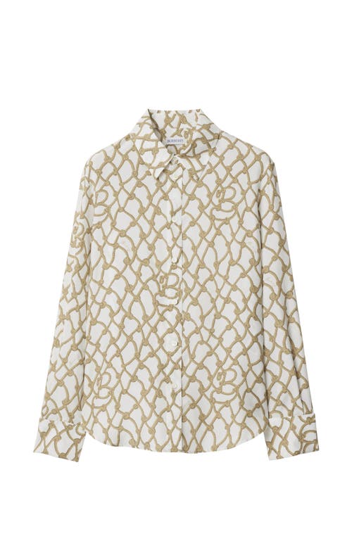 Burberry Printed Silk Shirt In Thatch