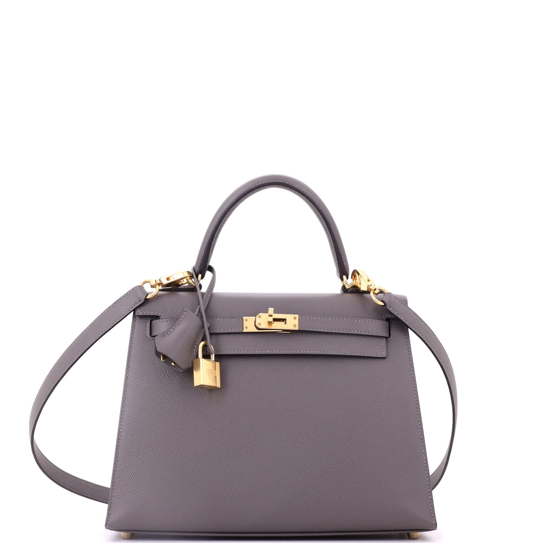 Kelly Handbag Grey Epsom with Gold Hardware 25, Main, color, Gris Meyer