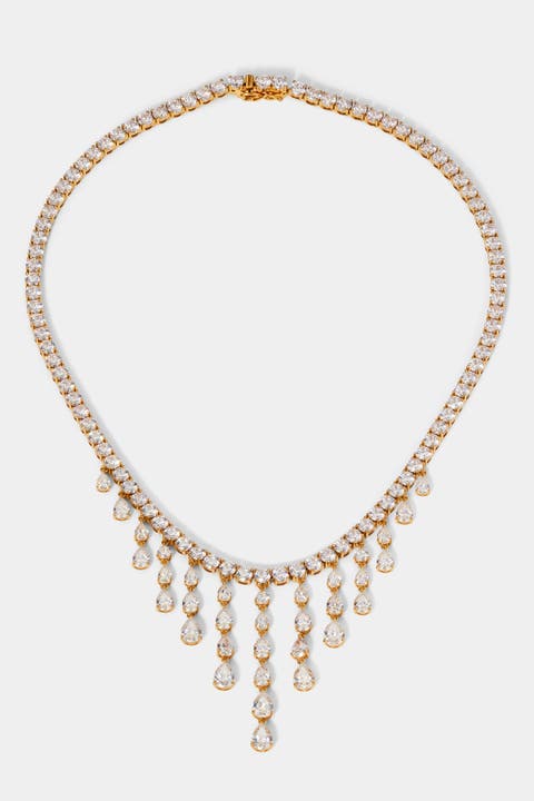 Willow CZ Drama Drops Collar Necklace