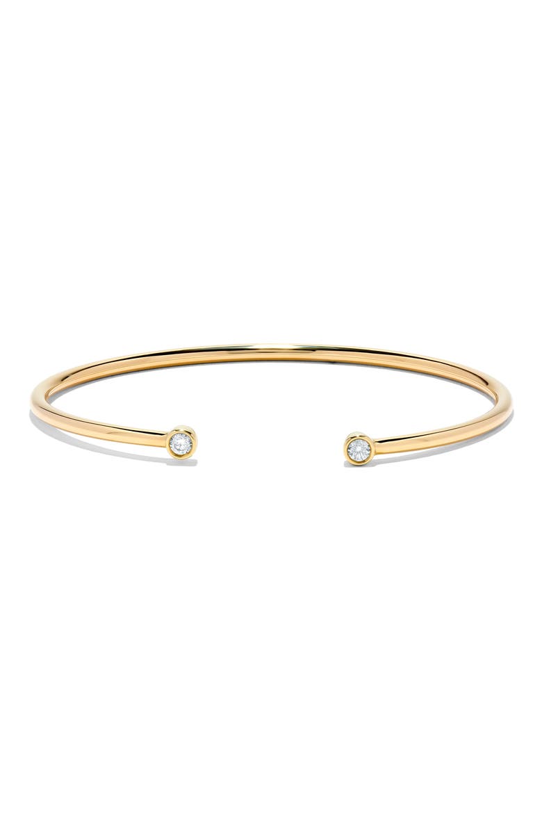 Flexible Bezel Diamond Stackable Bangle Bracelet - 0.18ct., Main, color, 14K YELLOW GOLD
